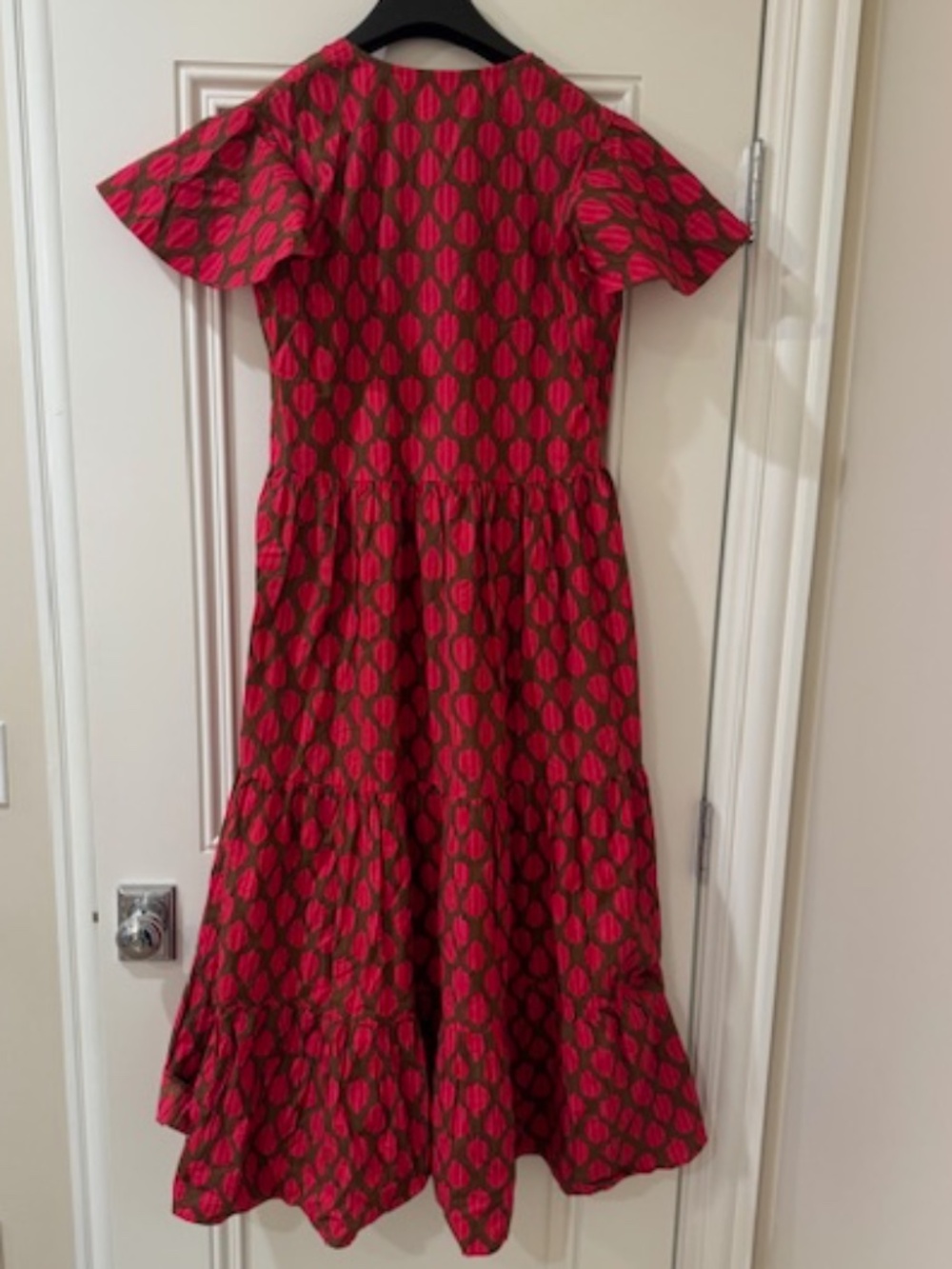Like new-worn 1x-  Oliphant V-Neck Maxi Dress, Flutter sleeves, pockets, $298, M - Picture 2 of 6